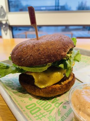 Signature Burgerr  at Next Level Veggie Grill in Denver