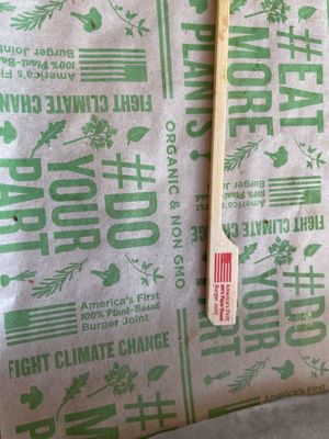 No plastic!  at Next Level Veggie Grill in Denver