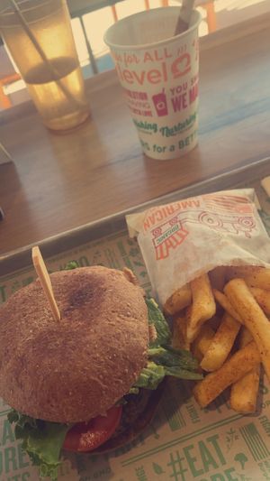 I had the signature burger w/o cheese and mayo, fries, and a cookie dough milkshake with soy milk. The shake was honestly the part, burger was quite yummy, will return!  at Next Level Veggie Grill in Denver