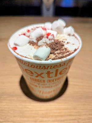 Frozen hot cocoa shake at Next Level Veggie Grill in Denver