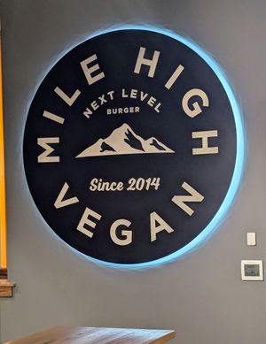 Sign in restaurant at Next Level Veggie Grill in Denver