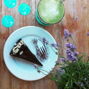 creamy delicious chocolate cake at Freckles in Berlin at Freckles in Berlin