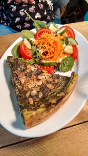 spinach quiche at Freckles in Berlin