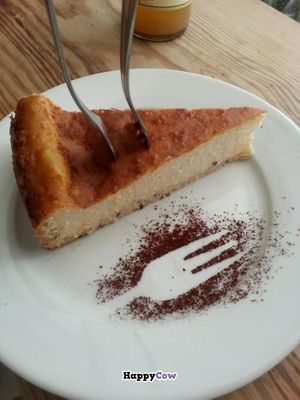Amazing vegan cheesecake at Freckles in Berlin