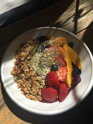 Seasonal fruit acai bowl  at Aiyaohno Cafe in Vancouver