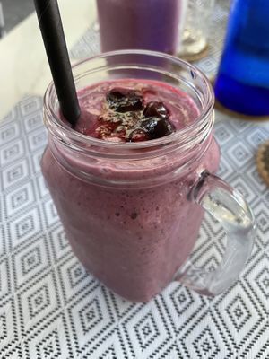 Breakfast smoothie  at Vegan Bistró in Mallorca