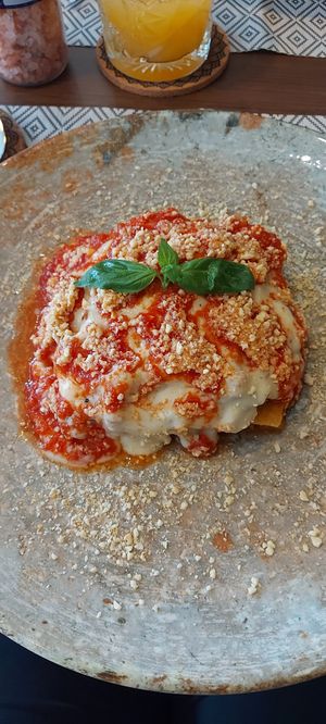 Lasagne at Vegan Bistró in Mallorca