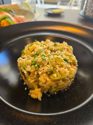 Asparagus risotto entre at Vegan Bistró in Mallorca