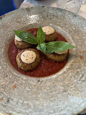 Lentil meatballs  at Vegan Bistró in Mallorca