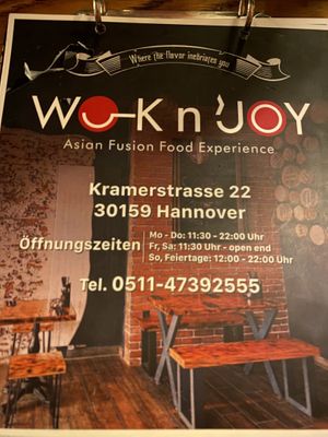 Auf der Karte findet man eher keine veganen Speisen.  at Wok'n'Joy in Hannover