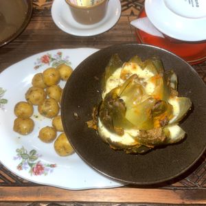 baked artichoke seitan   at Los Padmitos in Tumbaco