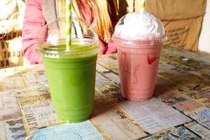 Epic smoothies and vegan shakes at Beats and Roots Cafe in Redruth