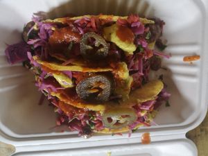 Tacos at Beats and Roots Cafe in Redruth