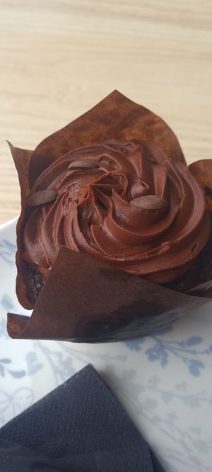 Chocolate muffin at Busy Beans Cafe in Redhill