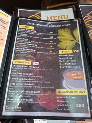 Menu at Sagada Brew in Sagada