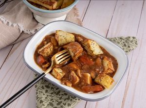 French tofu Bourguignon 
Traditional French Dish  at Pumpkin and Kale  in Dubai