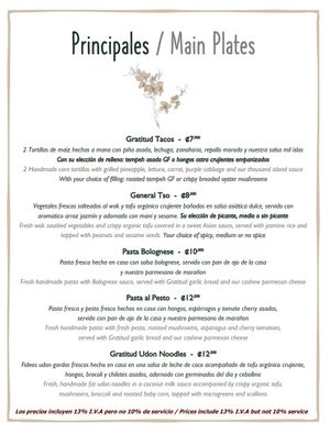 Main Plates 🌱 at Gratitud in San Isidro De El General