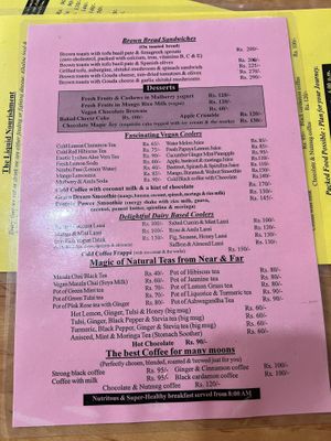 Lunch menu Dec 22   at Honey and Spice in Pushkar