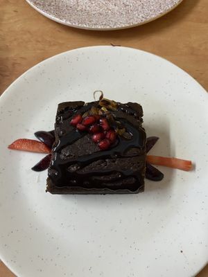 Vegan brownie  at Honey and Spice in Pushkar