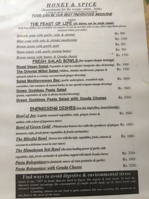 Honey and Spice Pushkar menu  at Honey and Spice in Pushkar