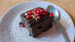 Chocolate brownie at Honey and Spice in Pushkar