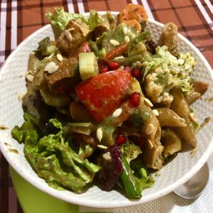 Green Goddess Pasta Salad at Honey and Spice in Pushkar