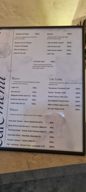 vegan tofu sandwich on food menu at A99 in Budapest