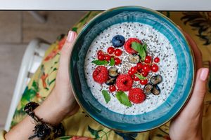 Sunrise Bowl (Chia seeds, homemade yoghurt, fruits and berries) at Sladobar in Opatija