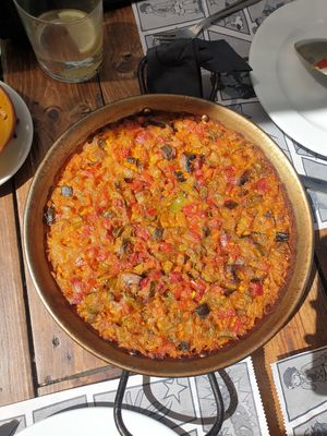Vegan paella at Can Shelabi Restaurant in Cadaques