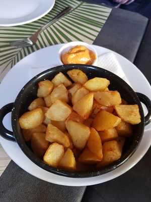 Bravas (ask for no sauce) at Can Shelabi Restaurant in Cadaques