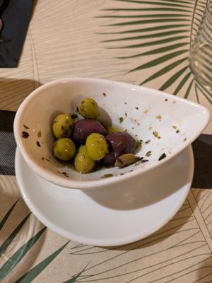 We ate some olives before I remembered to take a picture. at Can Shelabi Restaurant in Cadaques
