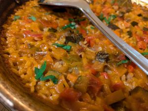 Vegan paella at Can Shelabi Restaurant in Cadaques
