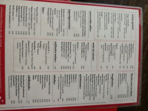 Menu at Café Orient in Vienna
