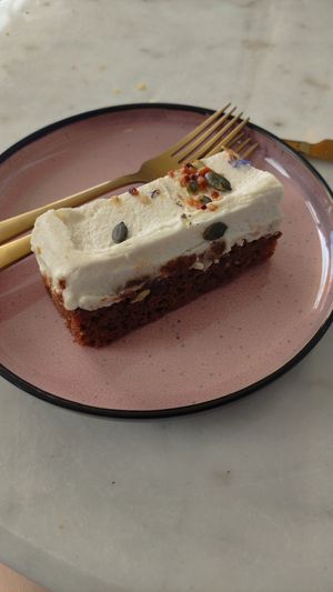 Carrot cake at The Happy Shroom in Gloucester