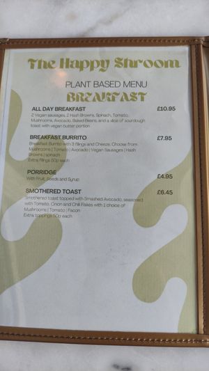 Menu at The Happy Shroom in Gloucester