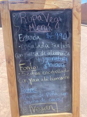 Ricos menús veganos a 6.990 y si le agregas un jugo natural te queda en solo 10.000. 💚🌿💚 at Rupa Veg in La Serena