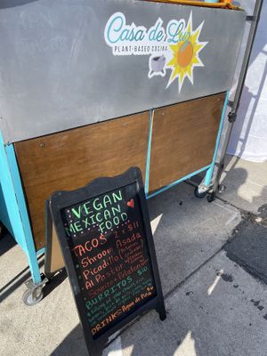 casa de luz menu and stand   at That Good Good Market in San Diego