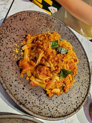 Pasta with kumquat Bolognese at Vegan Amore 蔬慕 in Taipei