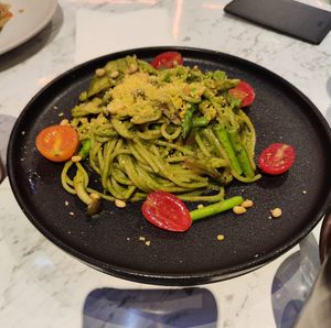 Pasta with pesto at Vegan Amore 蔬慕 in Taipei
