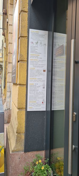 one of the menus at Esther's in Budapest