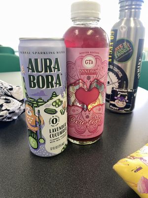 Drinks, Vegan Cookie, and Strawberries ~$15 Love the Lavender Cucumber Water, refreshing!  at Nature's Best Foods in Oakland