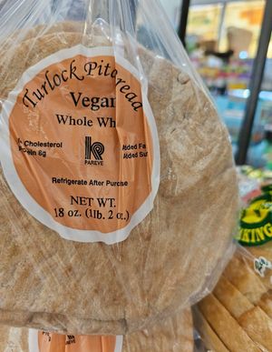 Vegan pita bread at Mandela Food Cooperative in Oakland