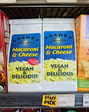 Vegan Macaroni & cheese, gluten free option at Mandela Food Cooperative in Oakland