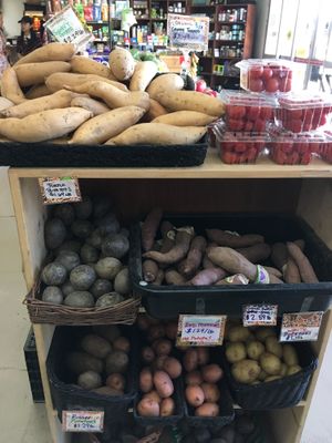 Many kinds of potatoes! at Mandela Food Cooperative in Oakland