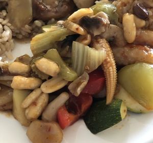 Veggie kungpao prawns  at Nature Vegetarian Restaurant in Oakland