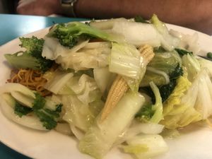 Chow mein (without mushrooms)  at Nature Vegetarian Restaurant in Oakland