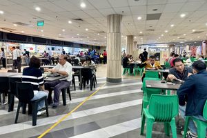 Food court vibes in the front, but...  at SIN - Ding Shang Vegetarian 鼎上- T2 in East Singapore