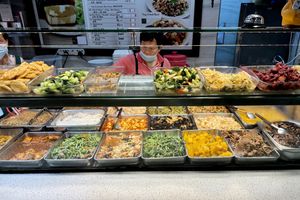 The buffet case  at SIN - Ding Shang Vegetarian 鼎上- T2 in East Singapore