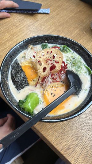 Tan Tan Ramen mit veganem Spiegelei  at Beyond Ramen in Berlin