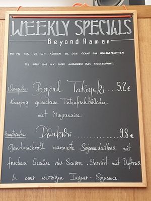 Weekly lunch offer at Beyond Ramen in Berlin